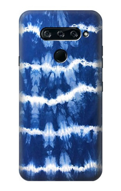 W3671 Blue Tie Dye Hülle Schutzhülle Taschen und Leder Flip für LG V40, LG V40 ThinQ