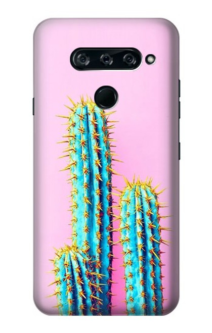 W3673 Cactus Hülle Schutzhülle Taschen und Leder Flip für LG V40, LG V40 ThinQ