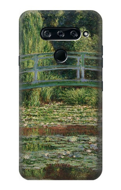 W3674 Claude Monet Footbridge and Water Lily Pool Hülle Schutzhülle Taschen und Leder Flip für LG V40, LG V40 ThinQ