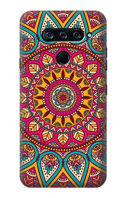 W3694 Hippie Art Pattern Hülle Schutzhülle Taschen und Leder Flip für LG V40, LG V40 ThinQ