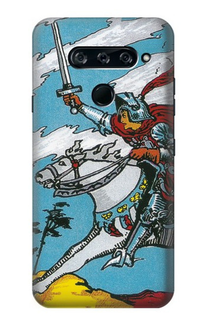 W3731 Tarot Card Knight of Swords Hülle Schutzhülle Taschen und Leder Flip für LG V40, LG V40 ThinQ