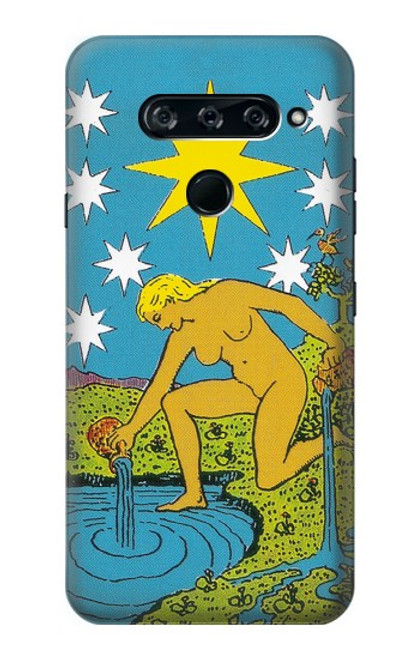 W3744 Tarot Card The Star Hülle Schutzhülle Taschen und Leder Flip für LG V40, LG V40 ThinQ