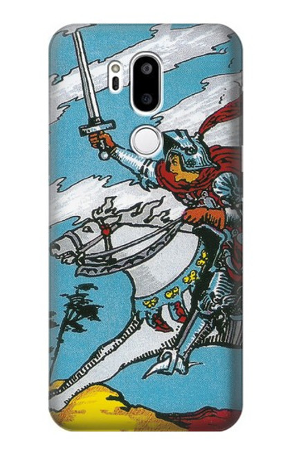 W3731 Tarot Card Knight of Swords Hülle Schutzhülle Taschen und Leder Flip für LG G7 ThinQ