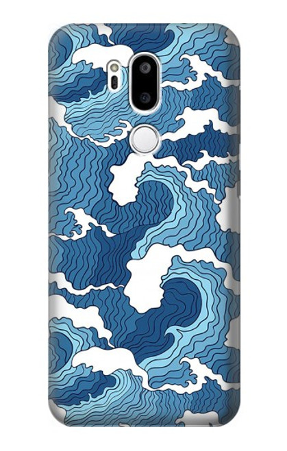 W3751 Wave Pattern Hülle Schutzhülle Taschen und Leder Flip für LG G7 ThinQ