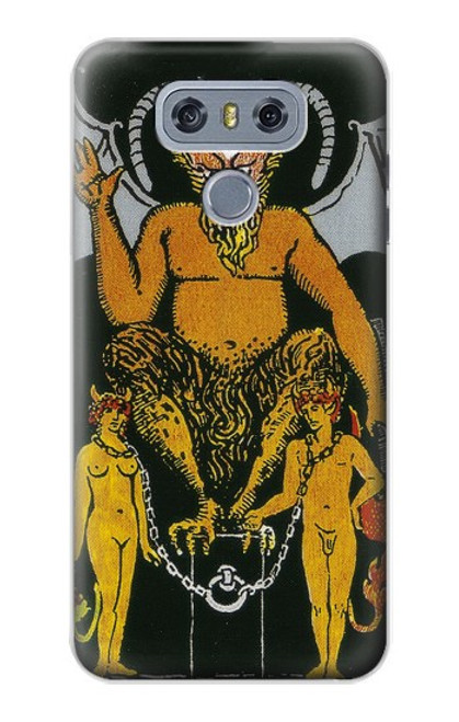 W3740 Tarot Card The Devil Hülle Schutzhülle Taschen und Leder Flip für LG G6
