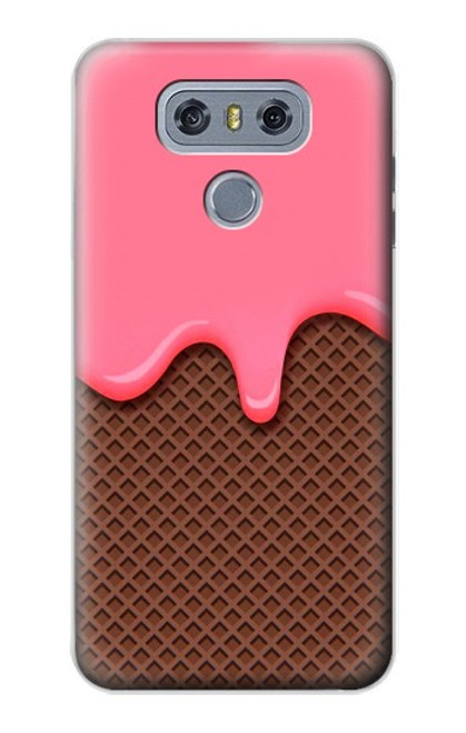 W3754 Strawberry Ice Cream Cone Hülle Schutzhülle Taschen und Leder Flip für LG G6