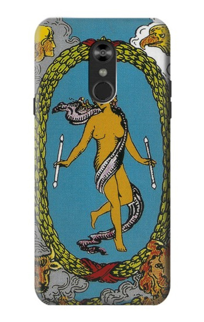 W3746 Tarot Card The World Hülle Schutzhülle Taschen und Leder Flip für LG Q Stylo 4, LG Q Stylus