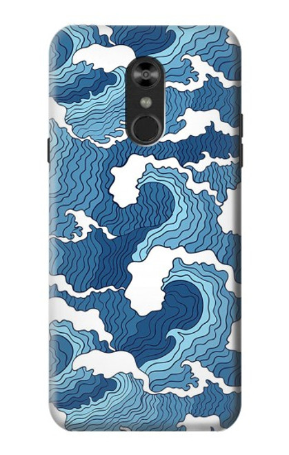 W3751 Wave Pattern Hülle Schutzhülle Taschen und Leder Flip für LG Q Stylo 4, LG Q Stylus