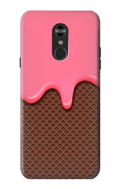W3754 Strawberry Ice Cream Cone Hülle Schutzhülle Taschen und Leder Flip für LG Q Stylo 4, LG Q Stylus