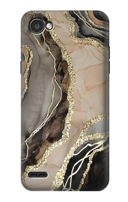 W3700 Marble Gold Graphic Printed Hülle Schutzhülle Taschen und Leder Flip für LG Q6