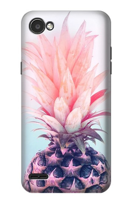 W3711 Pink Pineapple Hülle Schutzhülle Taschen und Leder Flip für LG Q6