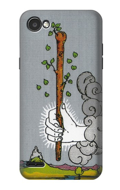 W3723 Tarot Card Age of Wands Hülle Schutzhülle Taschen und Leder Flip für LG Q6