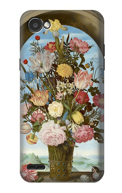 W3749 Vase of Flowers Hülle Schutzhülle Taschen und Leder Flip für LG Q6