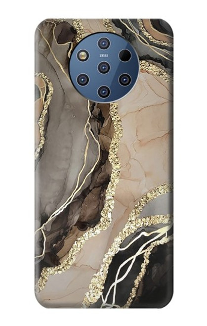 W3700 Marble Gold Graphic Printed Hülle Schutzhülle Taschen und Leder Flip für Nokia 9 PureView