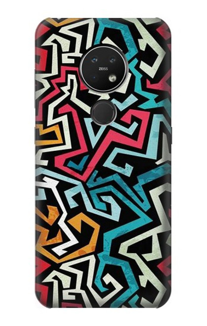 W3712 Pop Art Pattern Hülle Schutzhülle Taschen und Leder Flip für Nokia 7.2