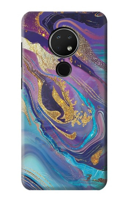 W3676 Colorful Abstract Marble Stone Hülle Schutzhülle Taschen und Leder Flip für Nokia 6.2