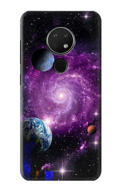 W3689 Galaxy Outer Space Planet Hülle Schutzhülle Taschen und Leder Flip für Nokia 6.2