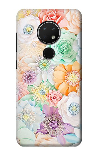 W3705 Pastel Floral Flower Hülle Schutzhülle Taschen und Leder Flip für Nokia 6.2