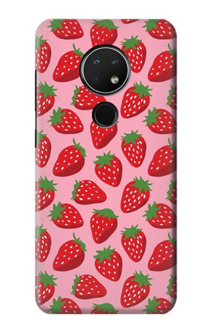 W3719 Strawberry Pattern Hülle Schutzhülle Taschen und Leder Flip für Nokia 6.2