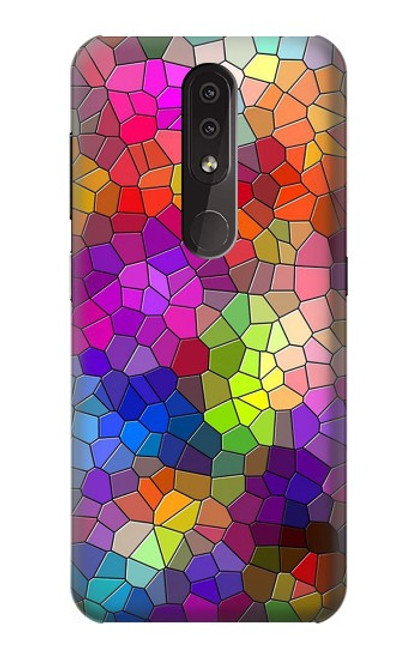 W3677 Colorful Brick Mosaics Hülle Schutzhülle Taschen und Leder Flip für Nokia 4.2
