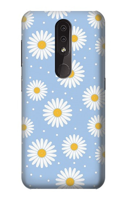 W3681 Daisy Flowers Pattern Hülle Schutzhülle Taschen und Leder Flip für Nokia 4.2