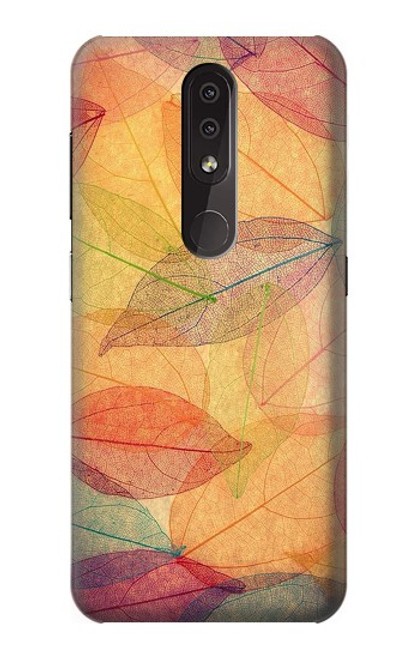 W3686 Fall Season Leaf Autumn Hülle Schutzhülle Taschen und Leder Flip für Nokia 4.2