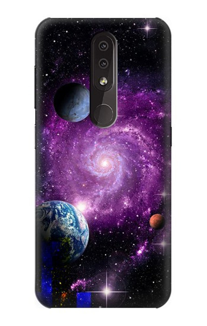 W3689 Galaxy Outer Space Planet Hülle Schutzhülle Taschen und Leder Flip für Nokia 4.2