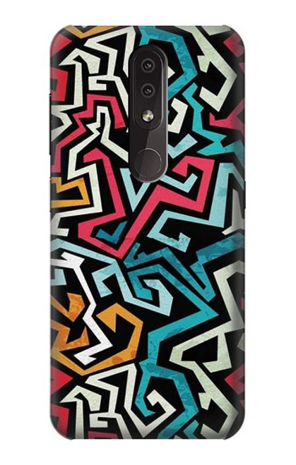 W3712 Pop Art Pattern Hülle Schutzhülle Taschen und Leder Flip für Nokia 4.2