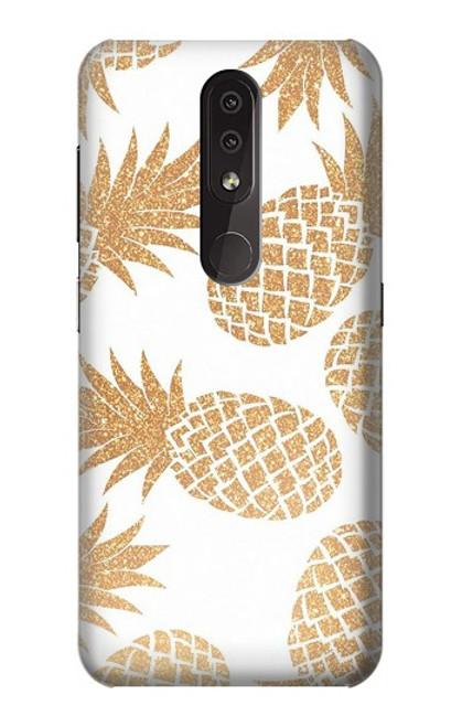 W3718 Seamless Pineapple Hülle Schutzhülle Taschen und Leder Flip für Nokia 4.2