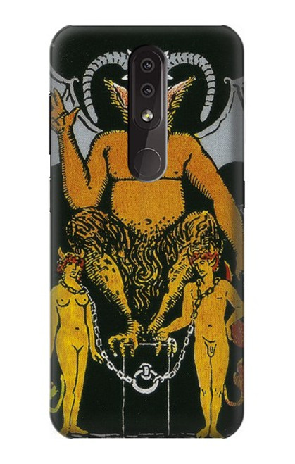 W3740 Tarot Card The Devil Hülle Schutzhülle Taschen und Leder Flip für Nokia 4.2