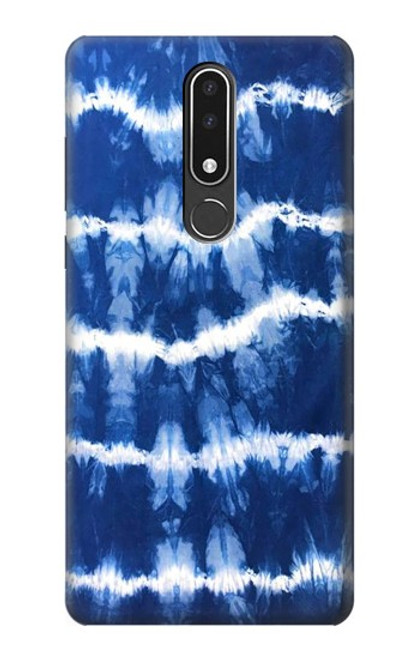 W3671 Blue Tie Dye Hülle Schutzhülle Taschen und Leder Flip für Nokia 3.1 plus