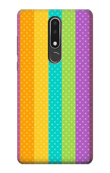 W3678 Colorful Rainbow Vertical Hülle Schutzhülle Taschen und Leder Flip für Nokia 3.1 plus