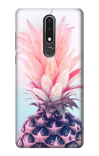 W3711 Pink Pineapple Hülle Schutzhülle Taschen und Leder Flip für Nokia 3.1 plus