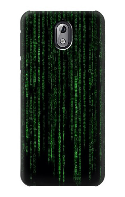 W3668 Binary Code Hülle Schutzhülle Taschen und Leder Flip für Nokia 3.1