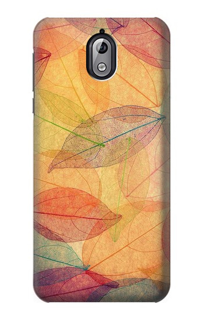 W3686 Fall Season Leaf Autumn Hülle Schutzhülle Taschen und Leder Flip für Nokia 3.1