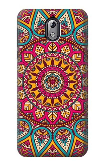 W3694 Hippie Art Pattern Hülle Schutzhülle Taschen und Leder Flip für Nokia 3.1