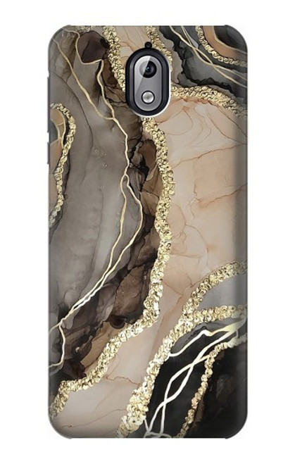 W3700 Marble Gold Graphic Printed Hülle Schutzhülle Taschen und Leder Flip für Nokia 3.1