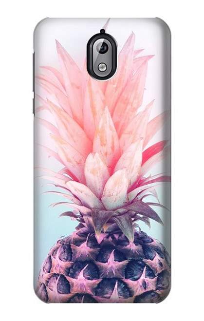 W3711 Pink Pineapple Hülle Schutzhülle Taschen und Leder Flip für Nokia 3.1