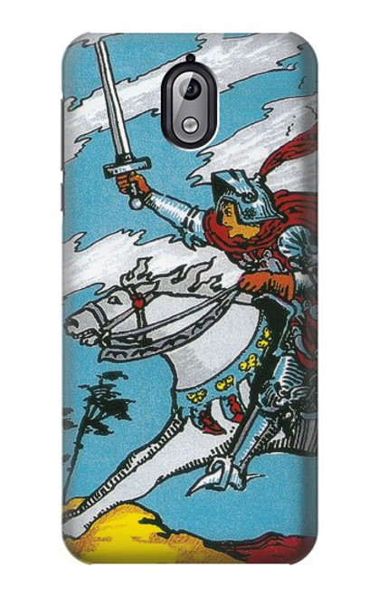 W3731 Tarot Card Knight of Swords Hülle Schutzhülle Taschen und Leder Flip für Nokia 3.1