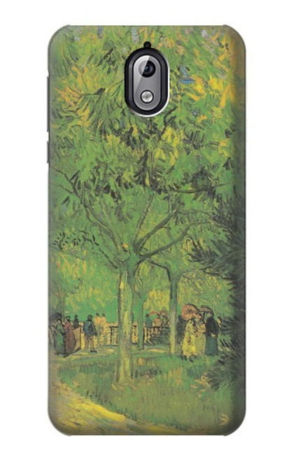 W3748 Van Gogh A Lane in a Public Garden Hülle Schutzhülle Taschen und Leder Flip für Nokia 3.1