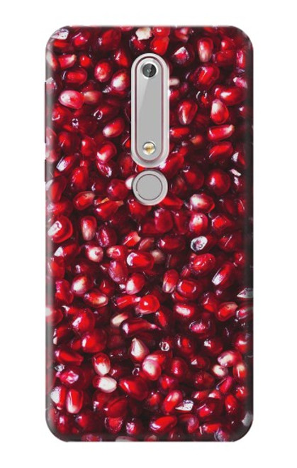 W3757 Pomegranate Hülle Schutzhülle Taschen und Leder Flip für Nokia 6.1, Nokia 6 2018