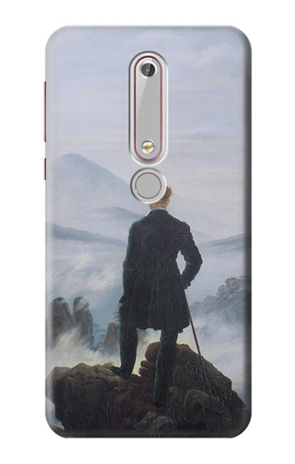 W3789 Wanderer above the Sea of Fog Hülle Schutzhülle Taschen und Leder Flip für Nokia 6.1, Nokia 6 2018