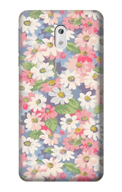 W3688 Floral Flower Art Pattern Hülle Schutzhülle Taschen und Leder Flip für Nokia 3