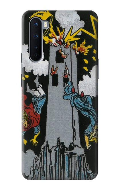 W3745 Tarot Card The Tower Hülle Schutzhülle Taschen und Leder Flip für OnePlus Nord