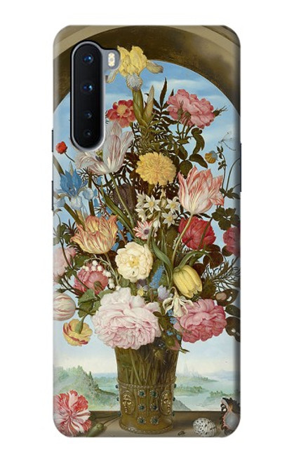 W3749 Vase of Flowers Hülle Schutzhülle Taschen und Leder Flip für OnePlus Nord