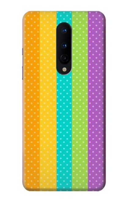 W3678 Colorful Rainbow Vertical Hülle Schutzhülle Taschen und Leder Flip für OnePlus 8