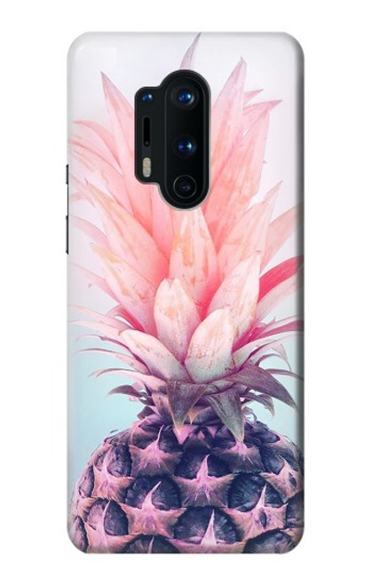 W3711 Pink Pineapple Hülle Schutzhülle Taschen und Leder Flip für OnePlus 8 Pro