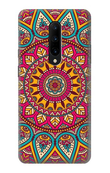 W3694 Hippie Art Pattern Hülle Schutzhülle Taschen und Leder Flip für OnePlus 7 Pro
