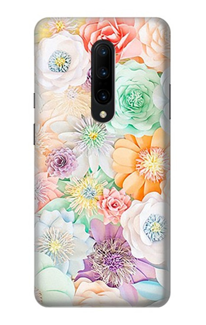 W3705 Pastel Floral Flower Hülle Schutzhülle Taschen und Leder Flip für OnePlus 7 Pro