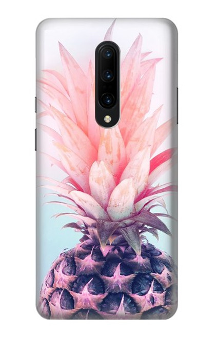 W3711 Pink Pineapple Hülle Schutzhülle Taschen und Leder Flip für OnePlus 7 Pro